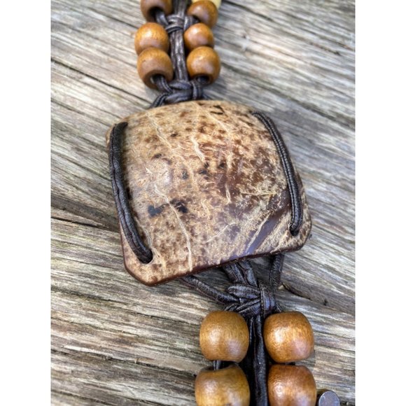 Vintage wood Bead Tie Hippy Boho Festival Belt - Picture 12 of 13